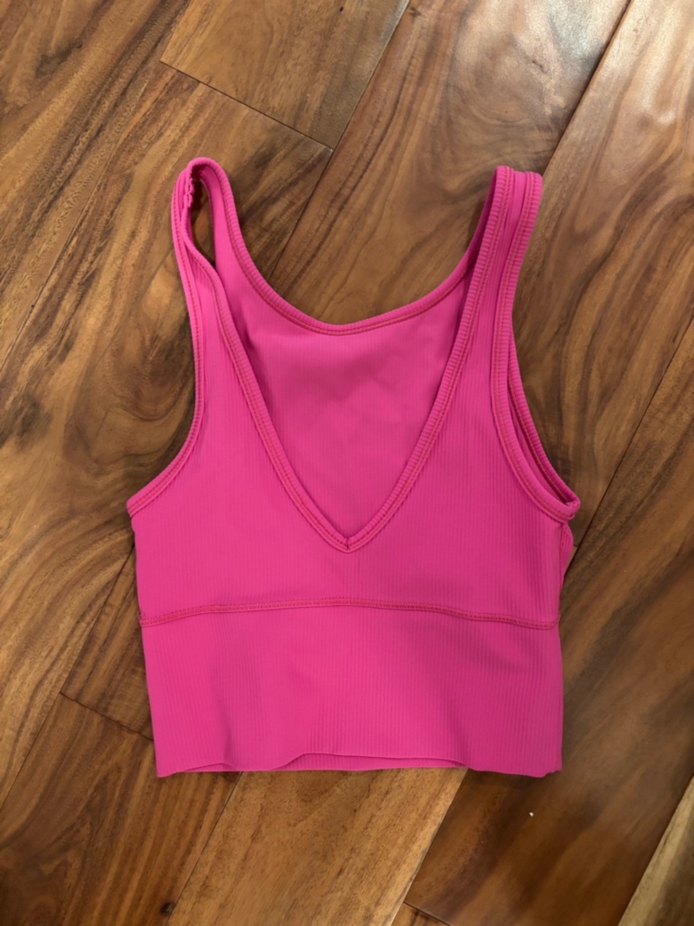 lululemon athletica Pink Ribbed V-Neck Tank Crop Top